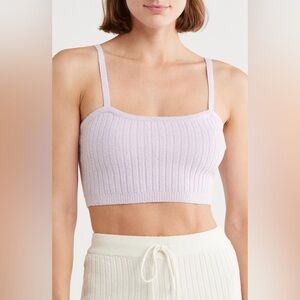 Good American Terry Rib Tube Bralette, Color: Lavender, Size Large, NWT